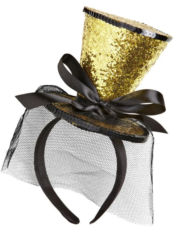 Mini gouden glitter hoge hoed