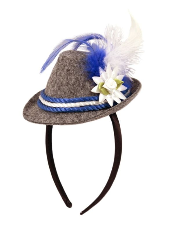 Minihoedje haarband oktoberfest blauw