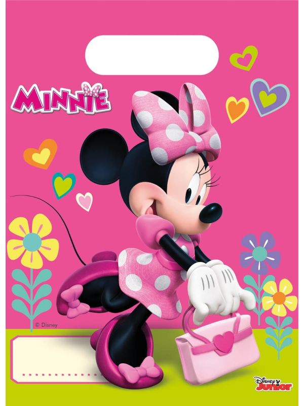 Minnie mouse happy verjaardag uitdeelzakjes 6 stuks