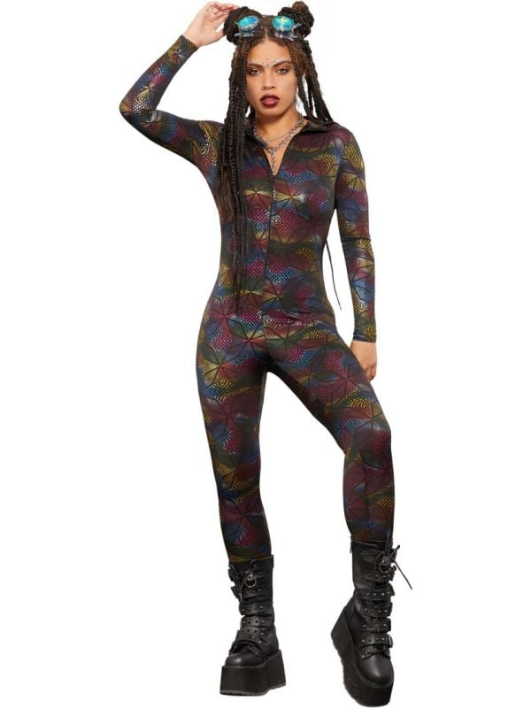 Miss Whiplash Catsuit Dames Meerkleurig main product photo