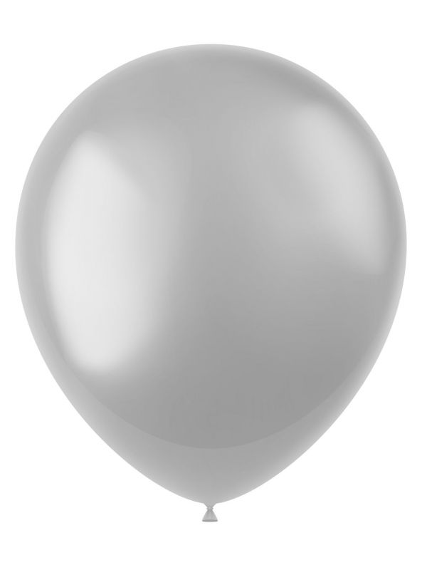 Moondust zilveren metallic ballonnen 50 stuks