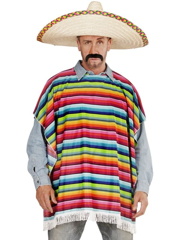 Multikleurige mexicaanse poncho