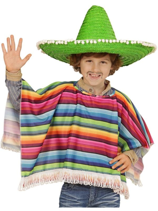 Multikleurige mexicaanse poncho kind