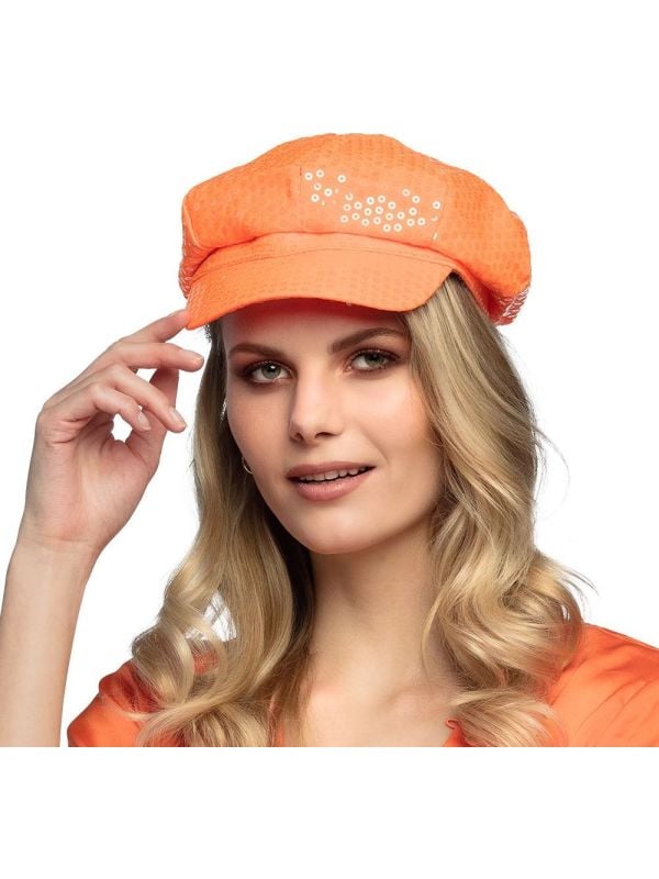 Nederland pet oranje pailletten