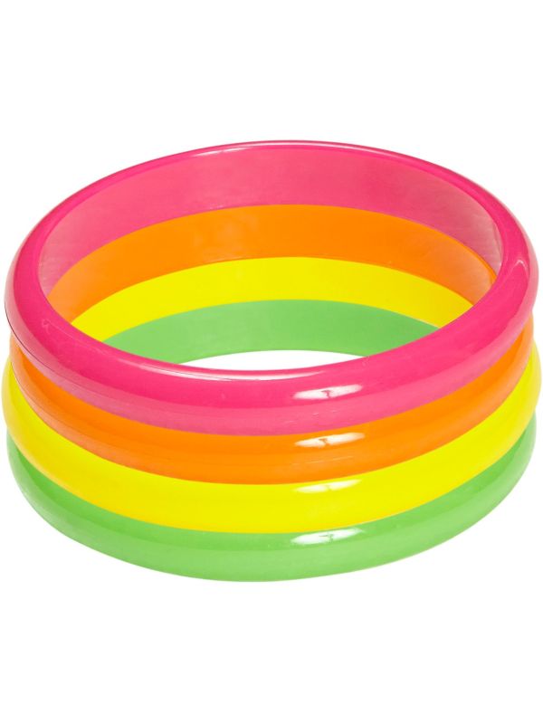 Neon armbanden 4 stuks