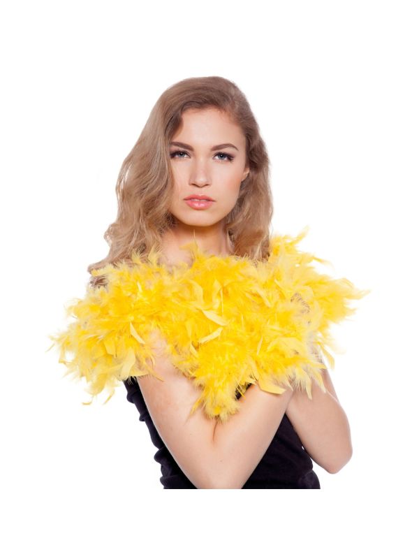 Neon gele luxe veren boa 180cm main product photo