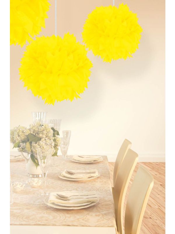 Neon gele Pompom decoratie main product photo