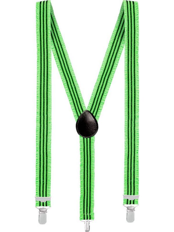Neon groene bretels met streep