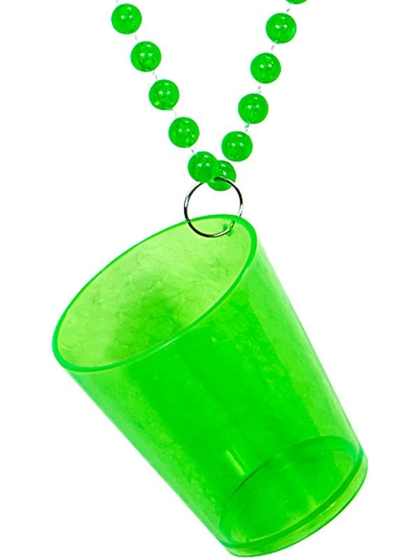 Neon groene ketting met shotglaasje