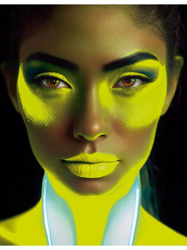 Neon make-up geel