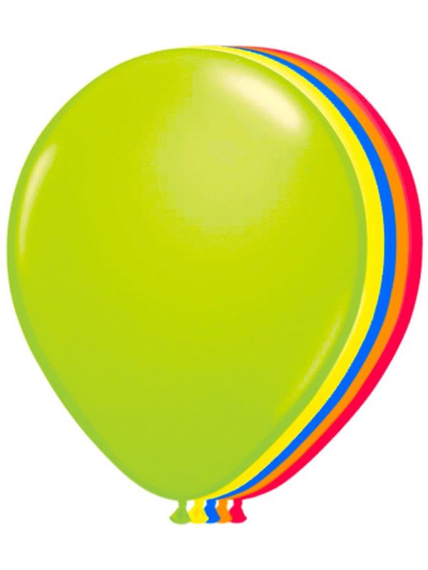 Neon meerkleurige ballonnen 50 stuks