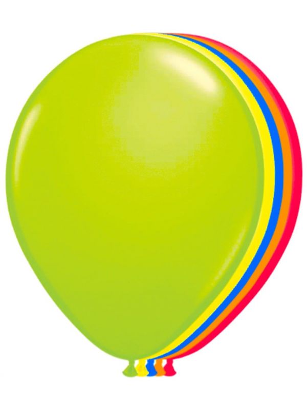 Neon meerkleurige ballonnen 8 stuks