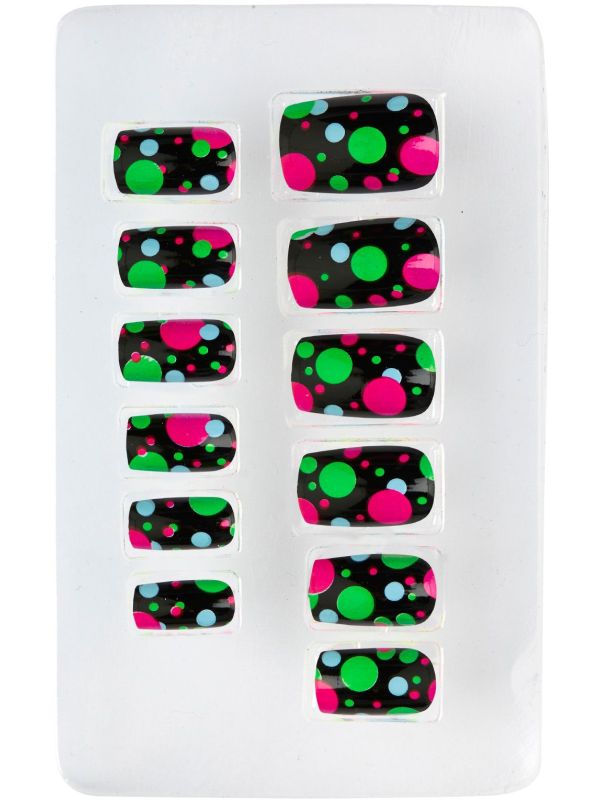 Neon nagels gestipt