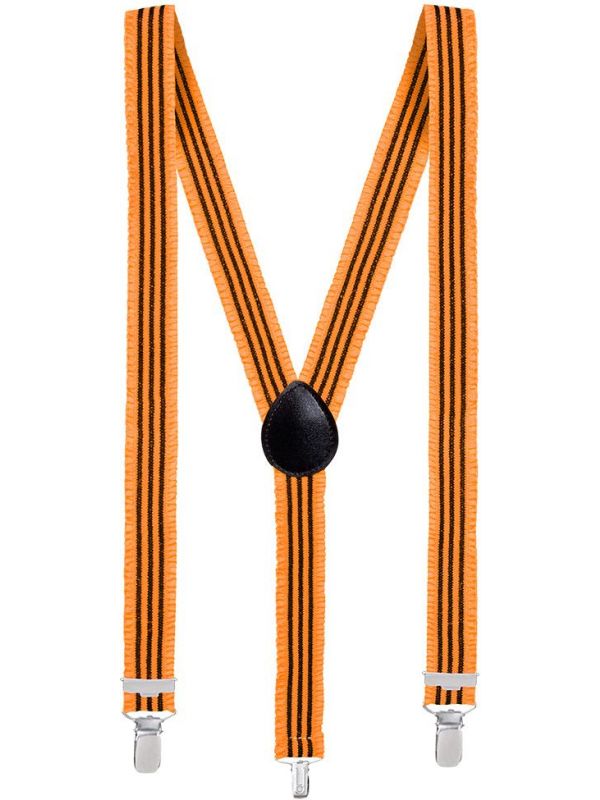 Neon oranje bretels met streep