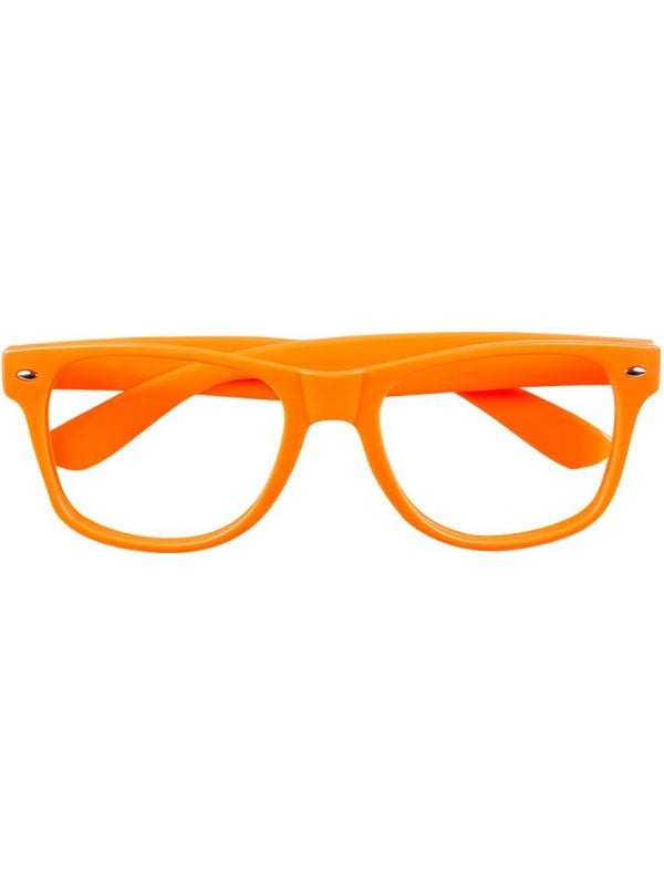 Neon oranje feestbril