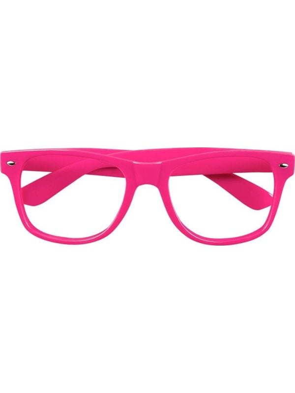 Neon roze feestbril