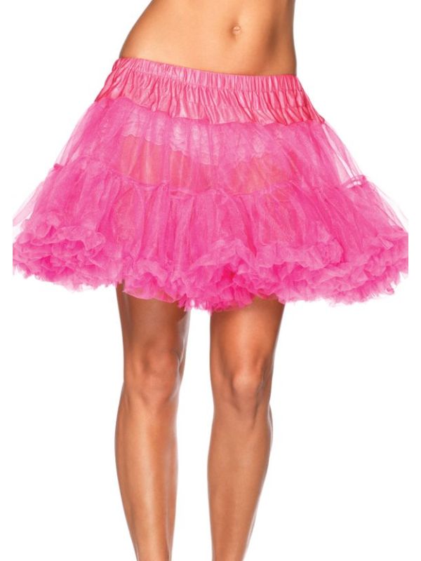 Neon roze onderrok met dubbele ruche main product photo