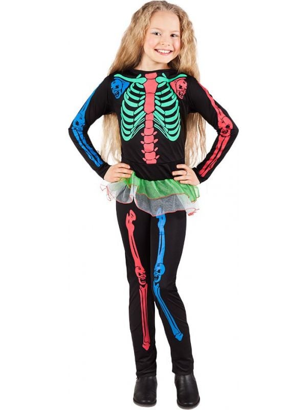Neon skelet pakje meisjes