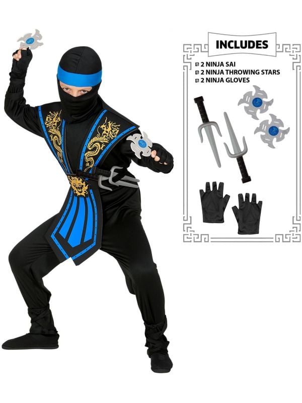 Ninja accessoire set blauw