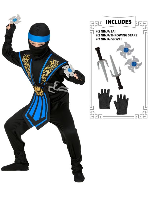 Ninja accessoire set blauw