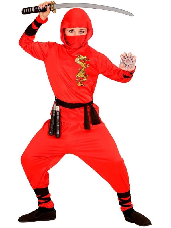 Ninja kleding kind rood
