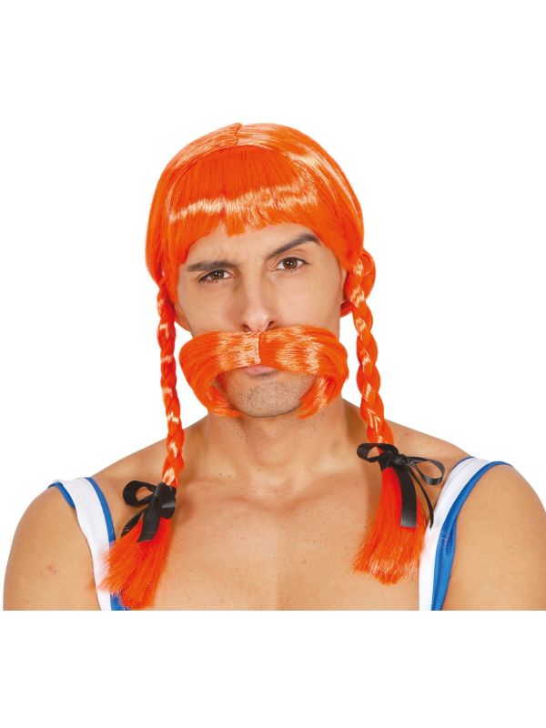 Obelix pruik oranje