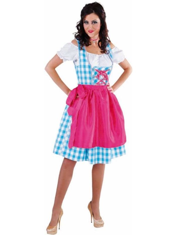 Oktoberfest jurk blauw met schort main product photo