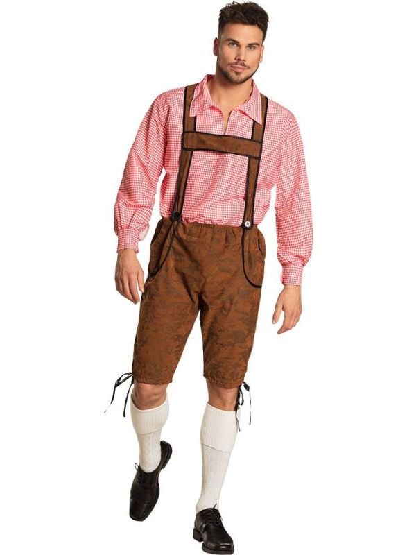 Oktoberfest lederhose met blouse man