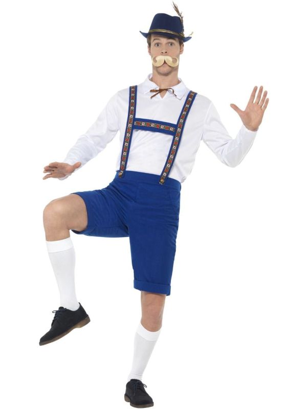 Oktoberfest lederhosen blauw main product photo