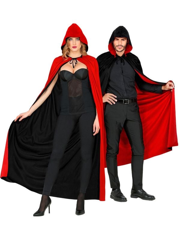 Omkeerbare cape rood/zwart