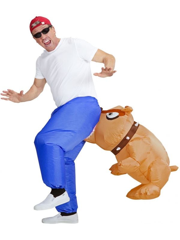 Opblaasbaar bijtende bulldog kostuum