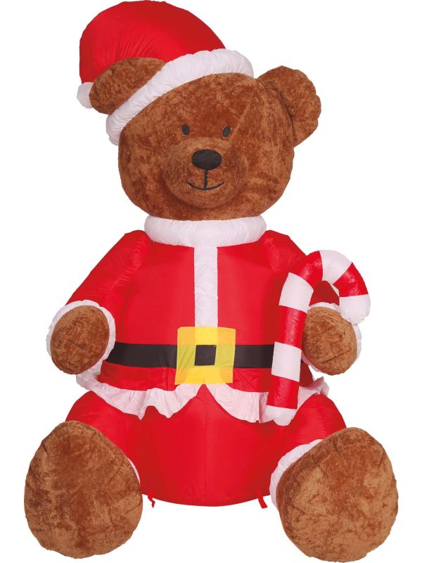 Opblaasbare kerstman bruine beer kerst decoratie main product photo