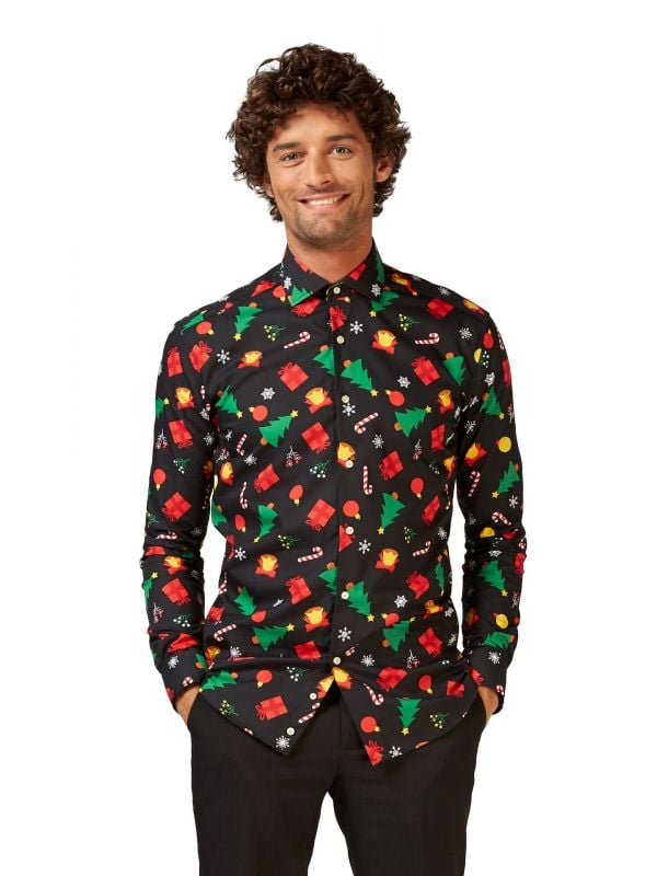 Opposuits Christmas Icons Black kerst blouse