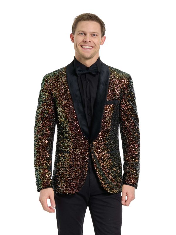 Opposuits Deluxe Men's Colbert Dinner Jacket - Amber Pailletten main product photo