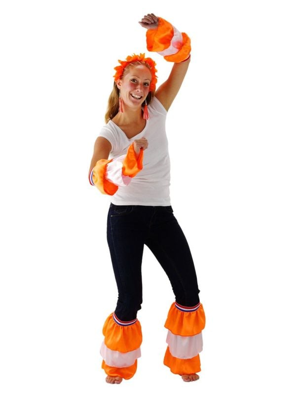 Oranje arm been Ruffle set