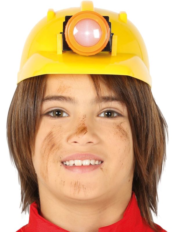 Oranje constructiehelm kind met licht main product photo