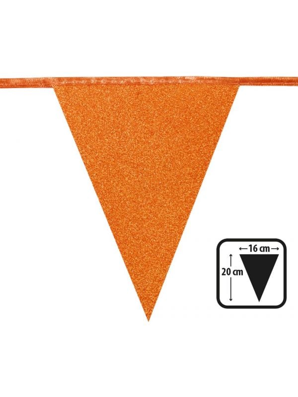 Oranje glitter vlaggenlijn