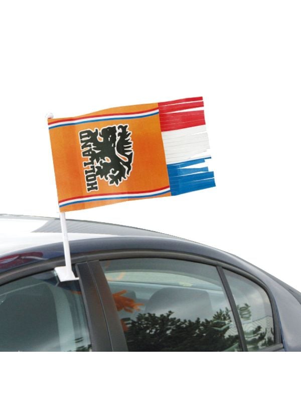 Oranje Holland met franjes autovlag