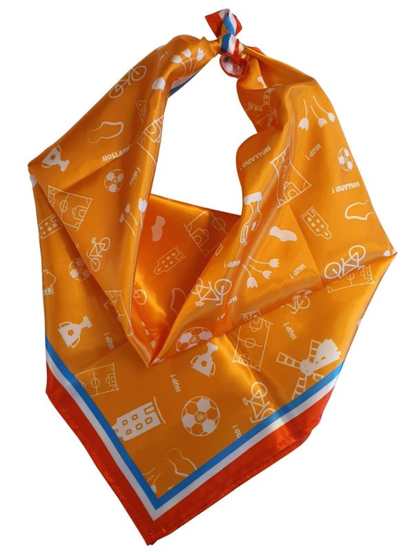 Oranje koningsdag sjaal zakdoek 70cm