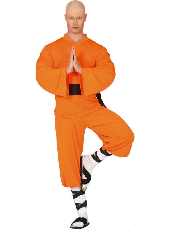 Oranje kung fu outfit mannen