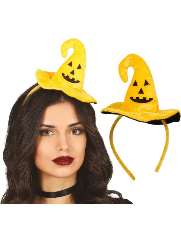 Oranje mini heksenhoed diadeem halloween main product photo
