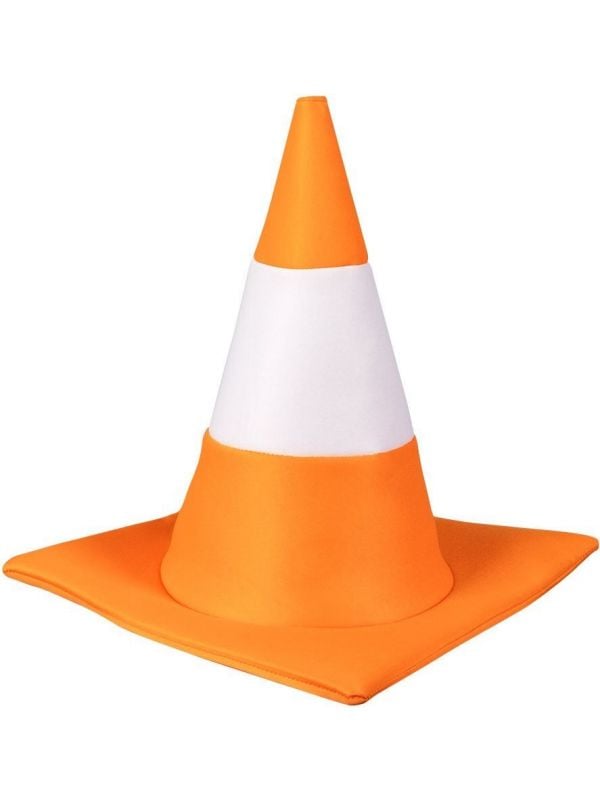 Oranje verkeerskegel hoed