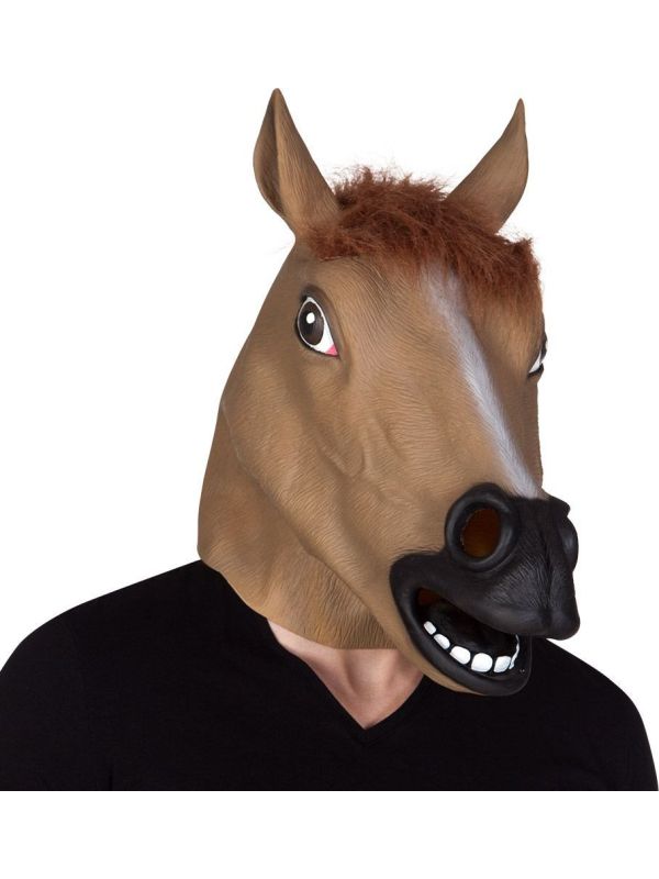 Paard masker latex met haar