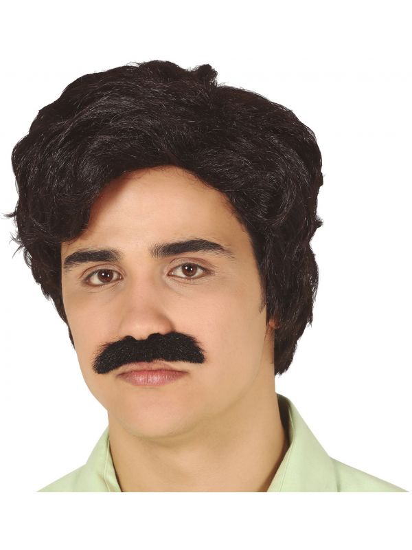 Pablo Escobar pruik en snor