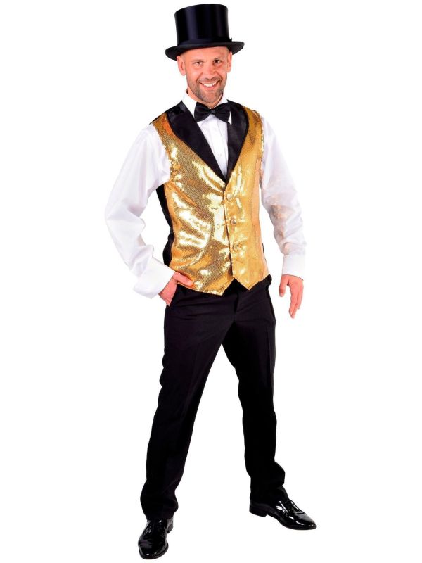 Pailletten gilet goud main product photo