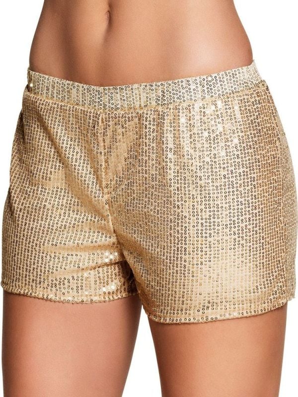 Pailletten hotpants goud