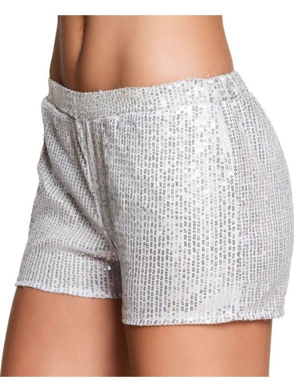 Pailletten hotpants zilver