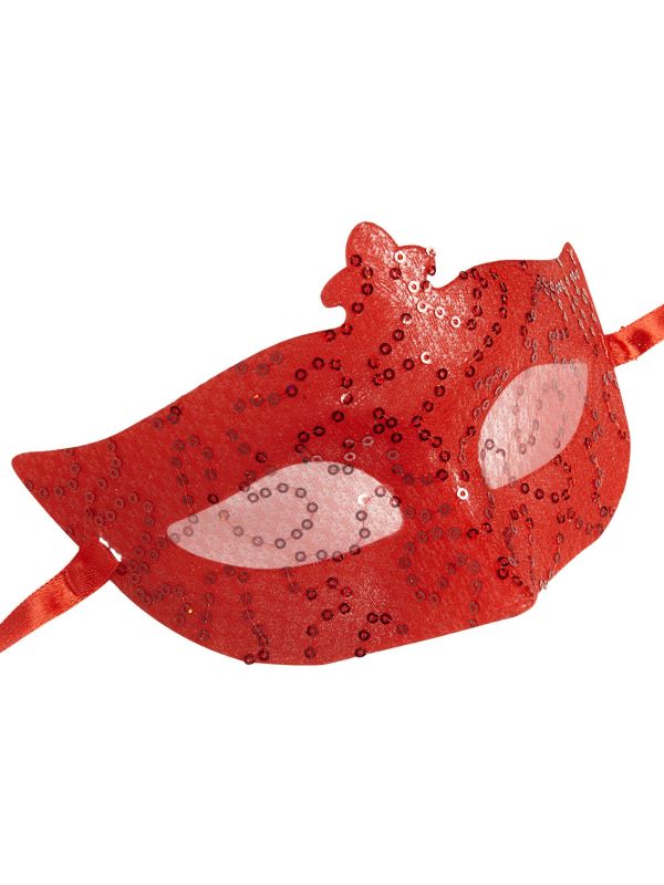 Pailletten kanten oogmasker rood