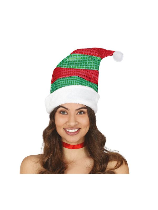 Pailletten kerst elf muts gestreept main product photo