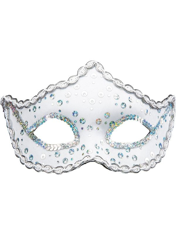 Pailletten Rialto oogmasker wit